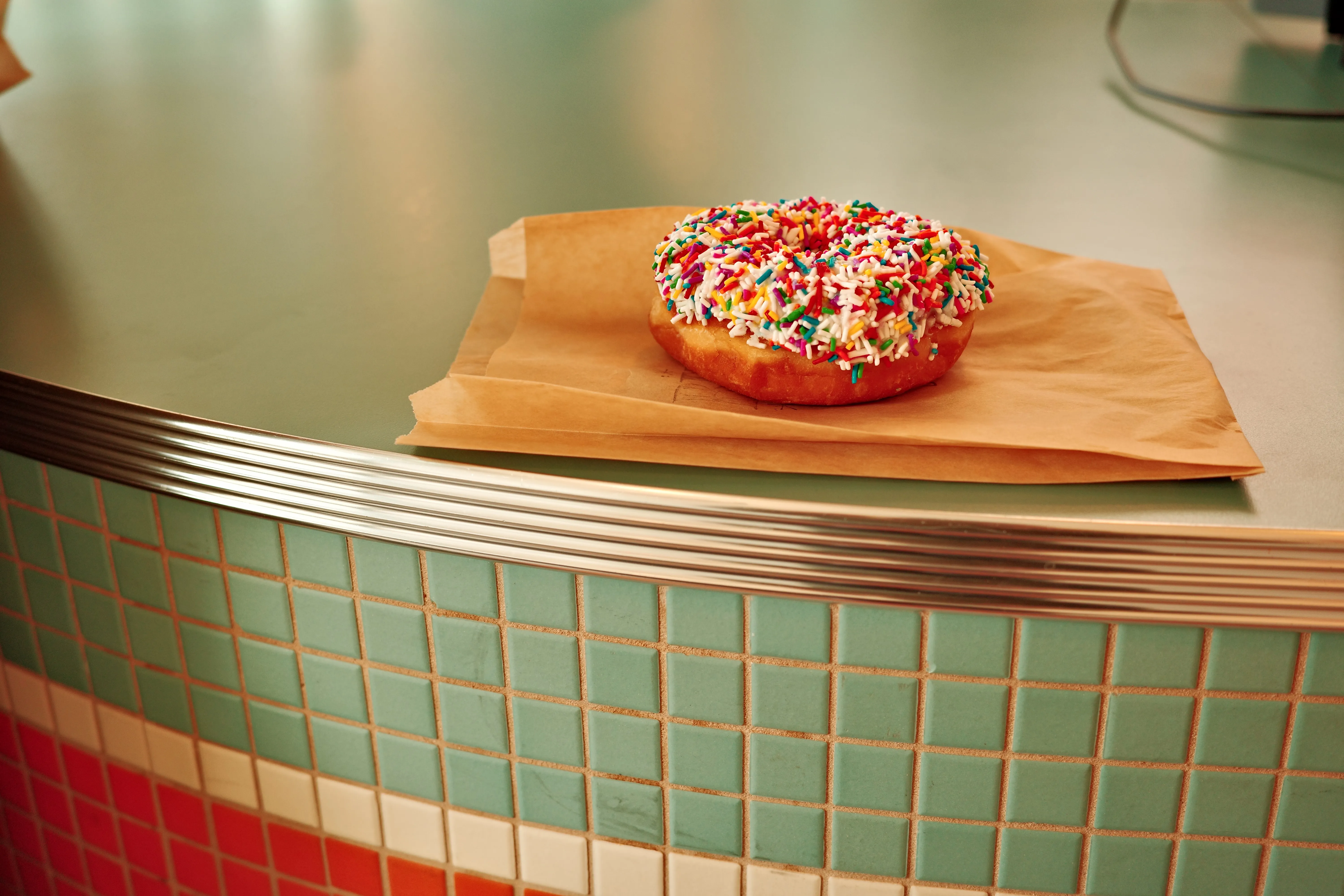Photo of a sprinkle donut