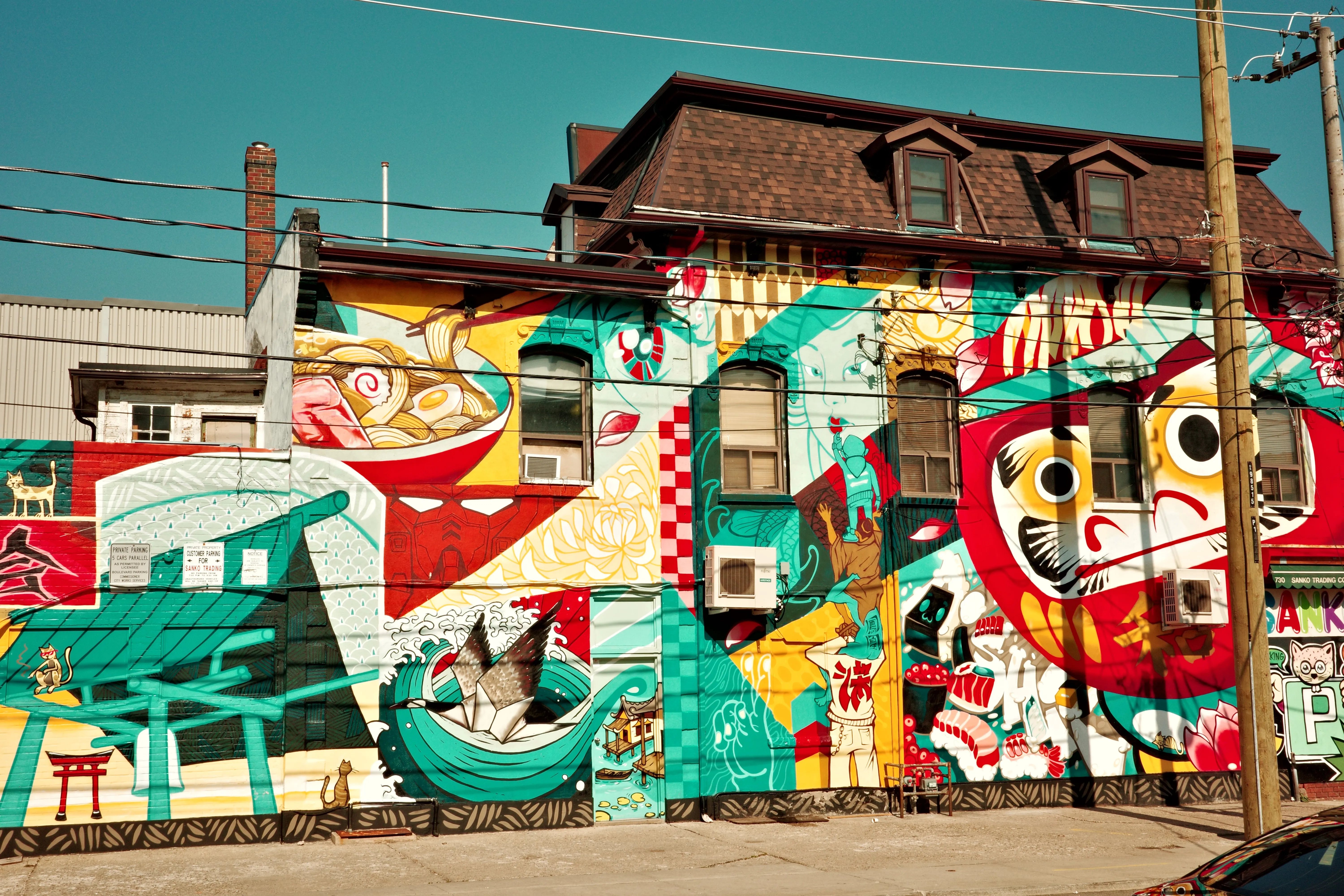 Photo of a cat mural